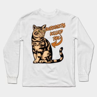 illustrated drawing of Montes Negro cat with phrase Long Sleeve T-Shirt